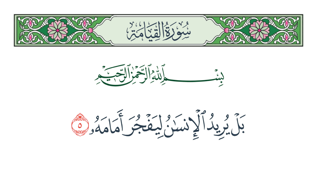  سورة القيامة الآية رقم 5