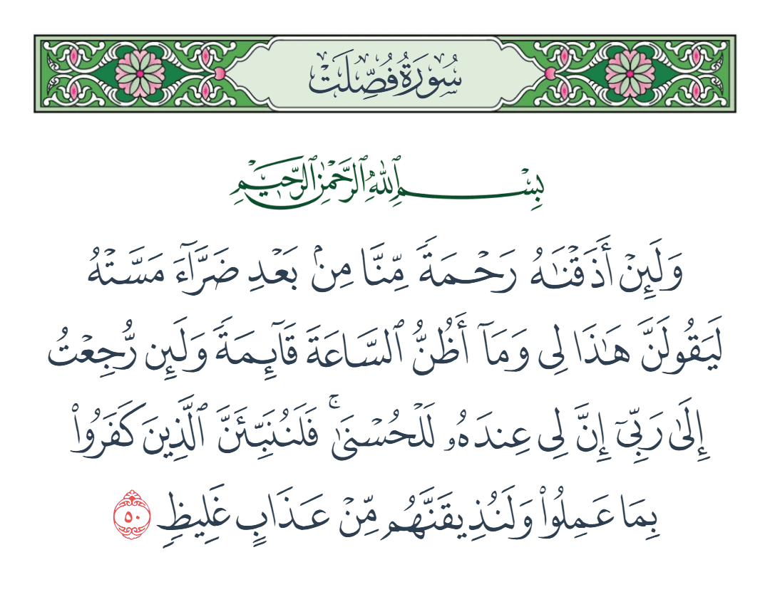  سورة فصلت الآية رقم 50