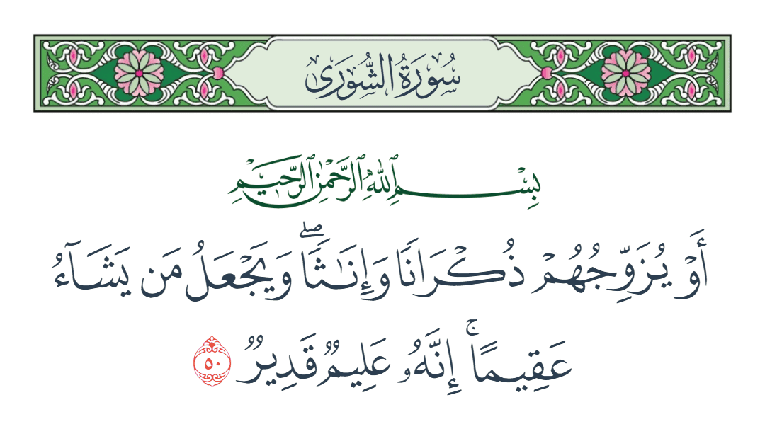  سورة الشورى الآية رقم 50