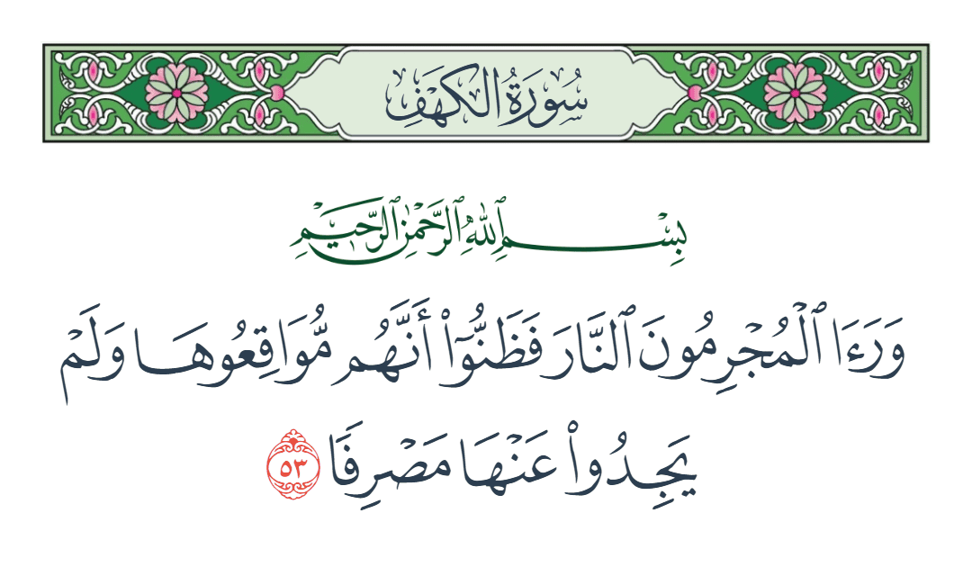  سورة الكهف الآية رقم 53