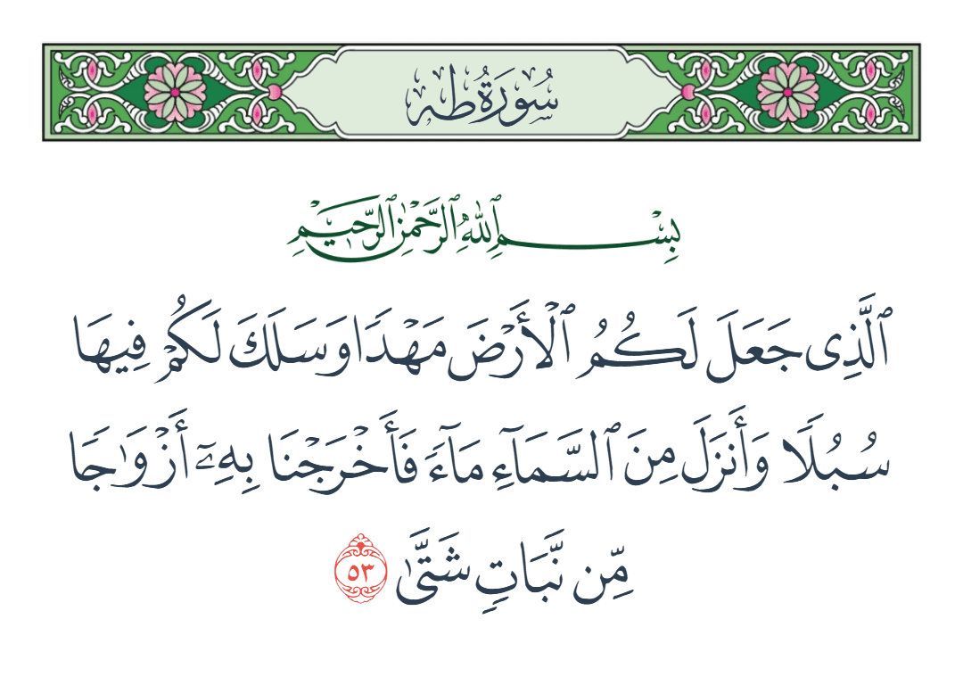  سورة طه الآية رقم 53
