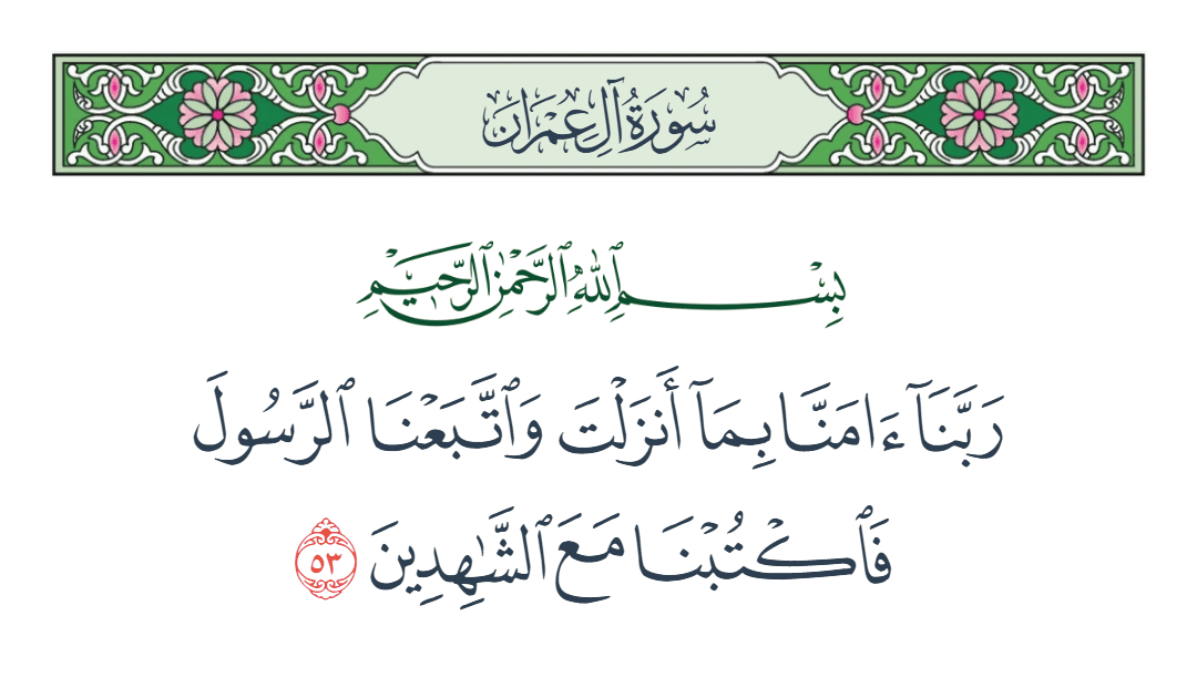  سورة آل عمران الآية رقم 53
