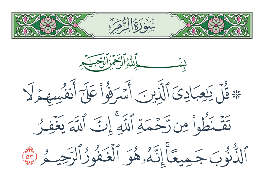  سورة الزمر الآية رقم 53