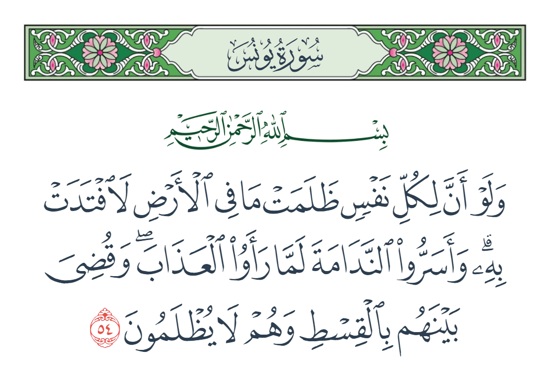 سورة يونس الآية رقم 54