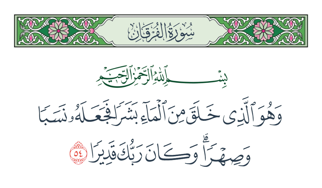  سورة الفرقان الآية رقم 54