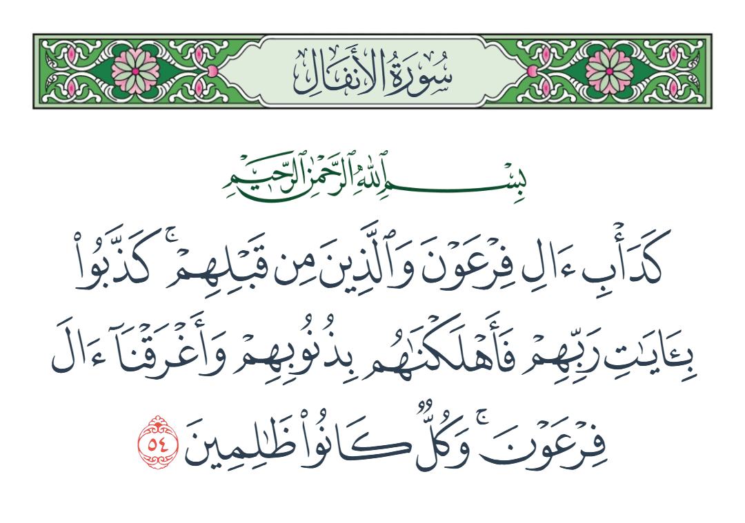  سورة الأنفال الآية رقم 54
