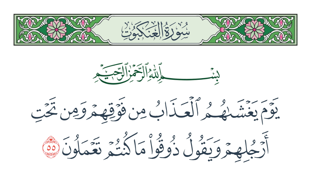  سورة العنكبوت الآية رقم 55