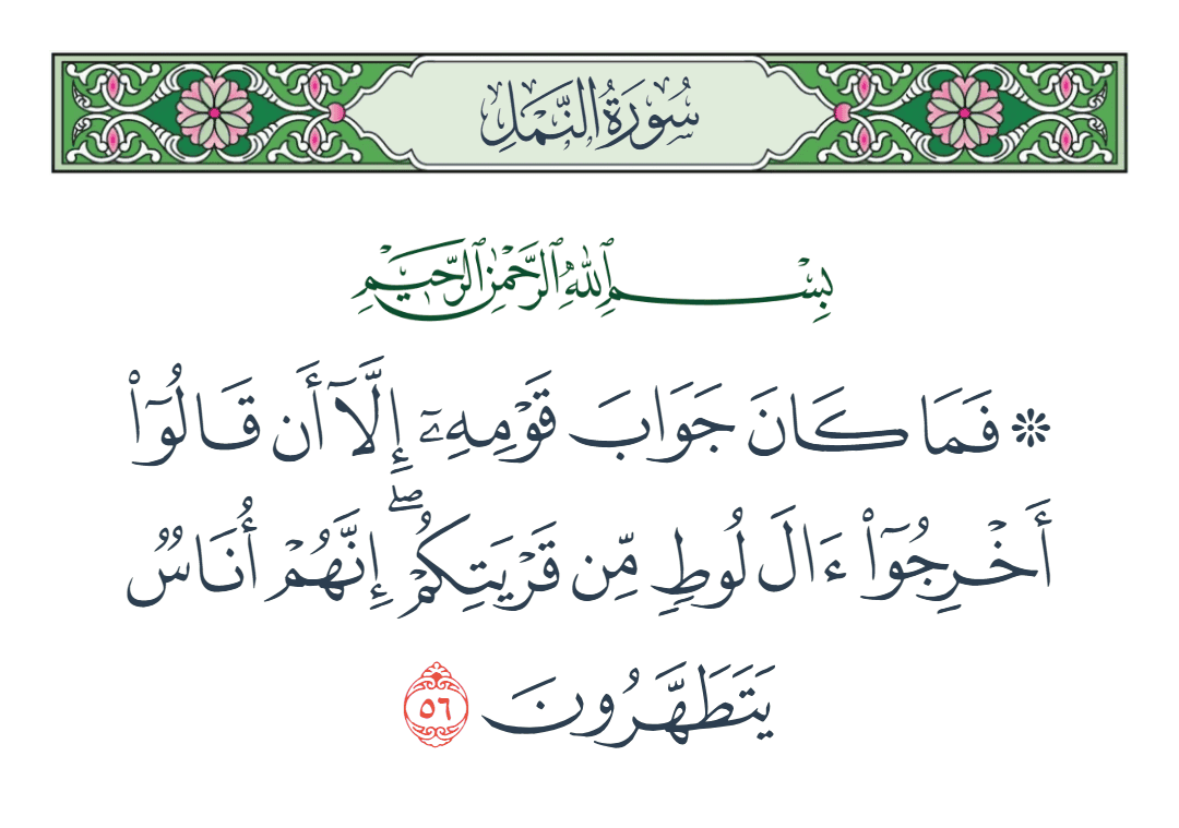  سورة النمل الآية رقم 56