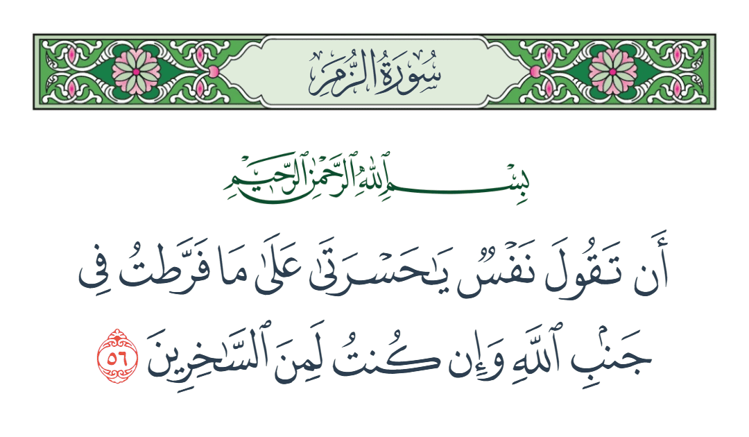  سورة الزمر الآية رقم 56