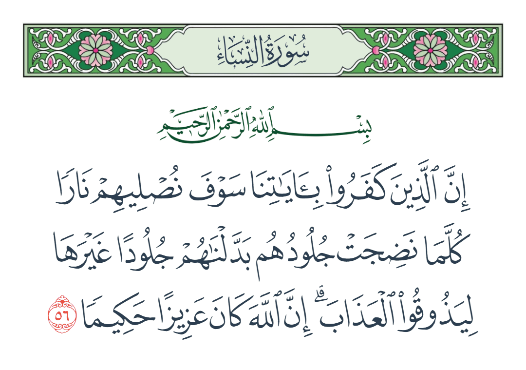  سورة النساء الآية رقم 56