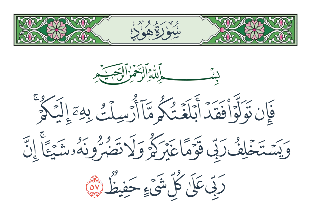  سورة هود الآية رقم 57