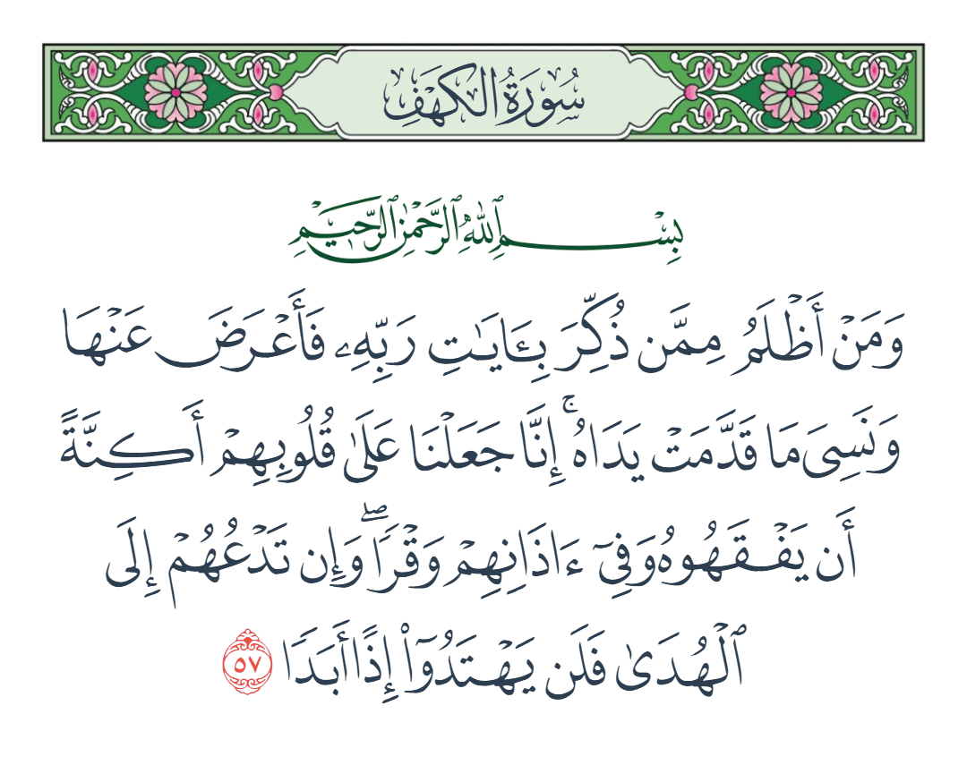  سورة الكهف الآية رقم 57