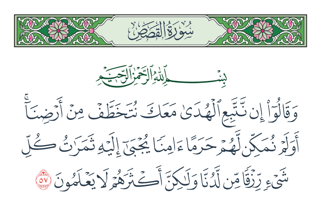  سورة القصص الآية رقم 57