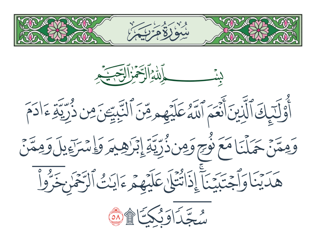  سورة مريم الآية رقم 58