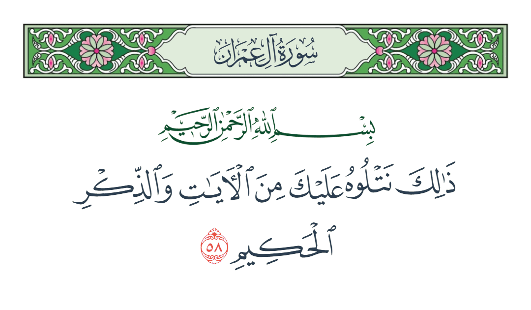  سورة آل عمران الآية رقم 58