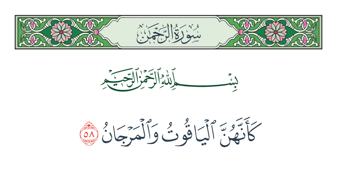  سورة الرحمن الآية رقم 58