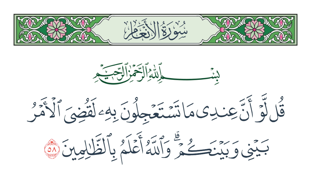  سورة الأنعام الآية رقم 58