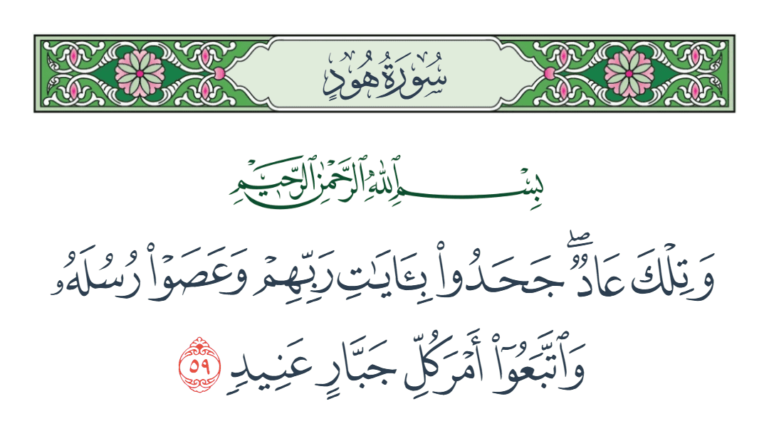  سورة هود الآية رقم 59