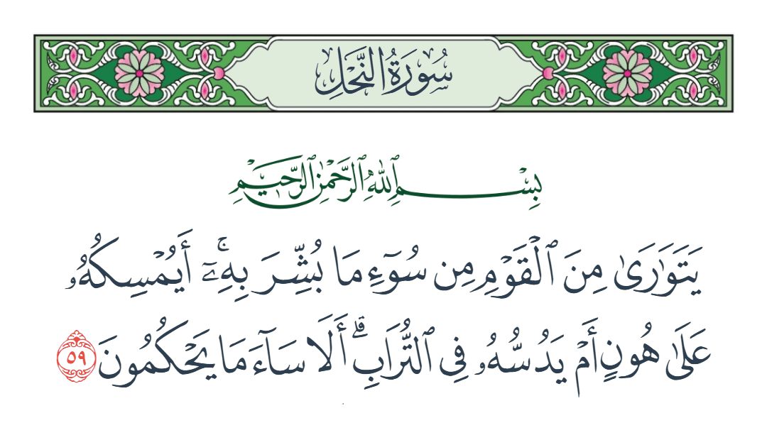  سورة النحل الآية رقم 59