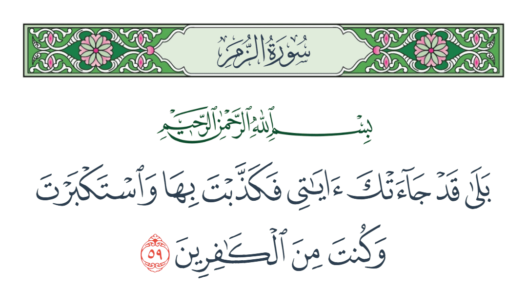  سورة الزمر الآية رقم 59