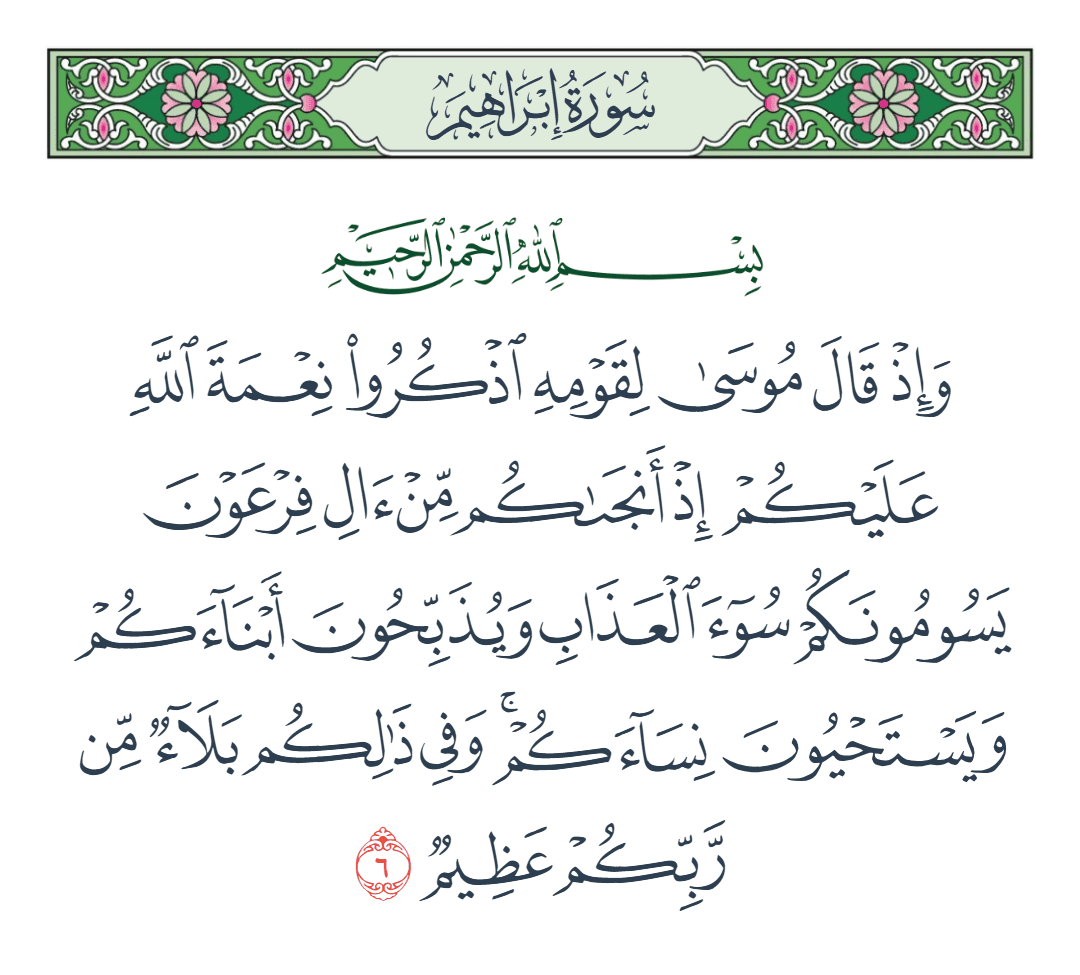  سورة إبراهيم الآية رقم 6