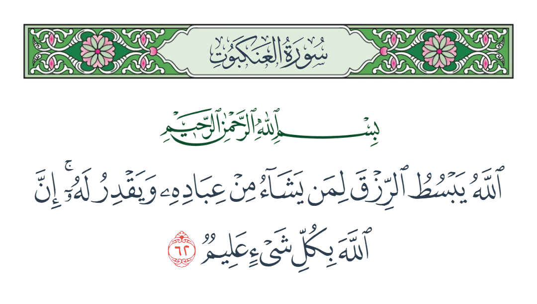  سورة العنكبوت الآية رقم 62