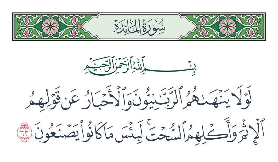  سورة المائدة الآية رقم 63