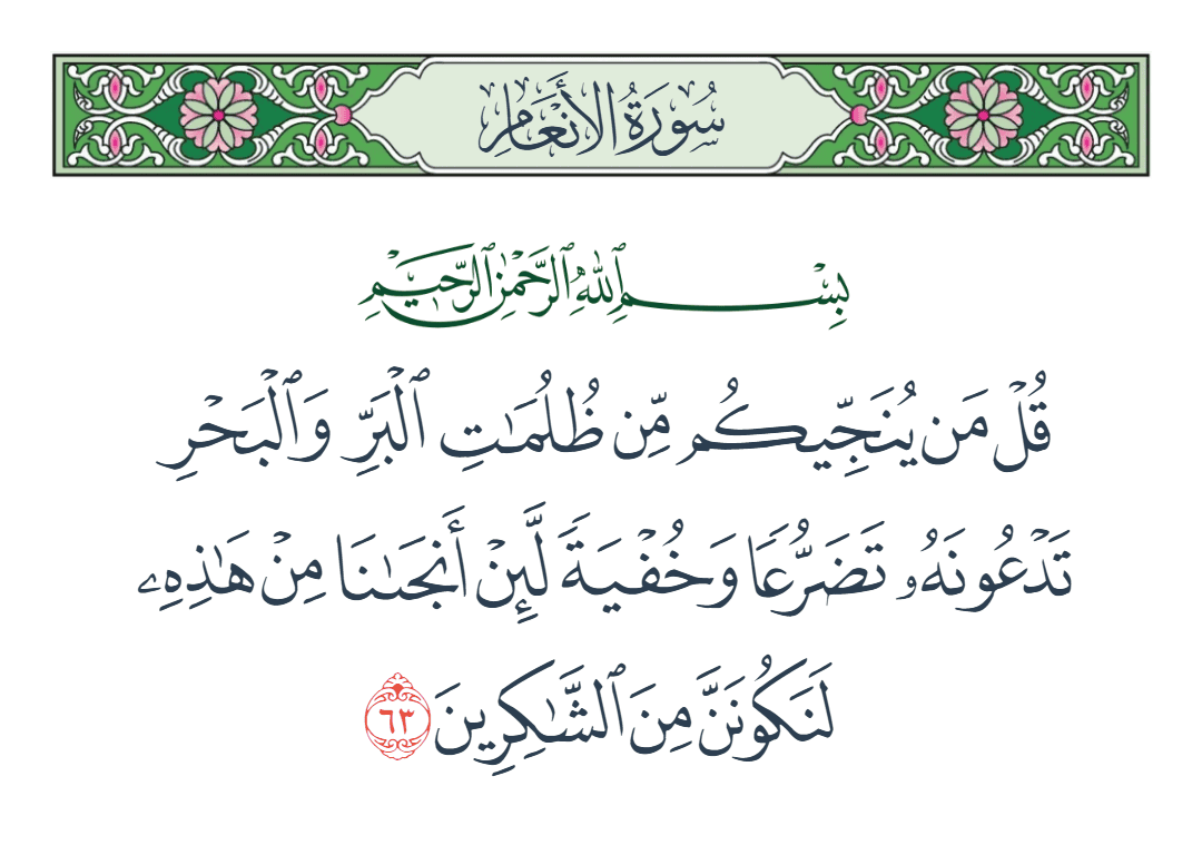  سورة الأنعام الآية رقم 63