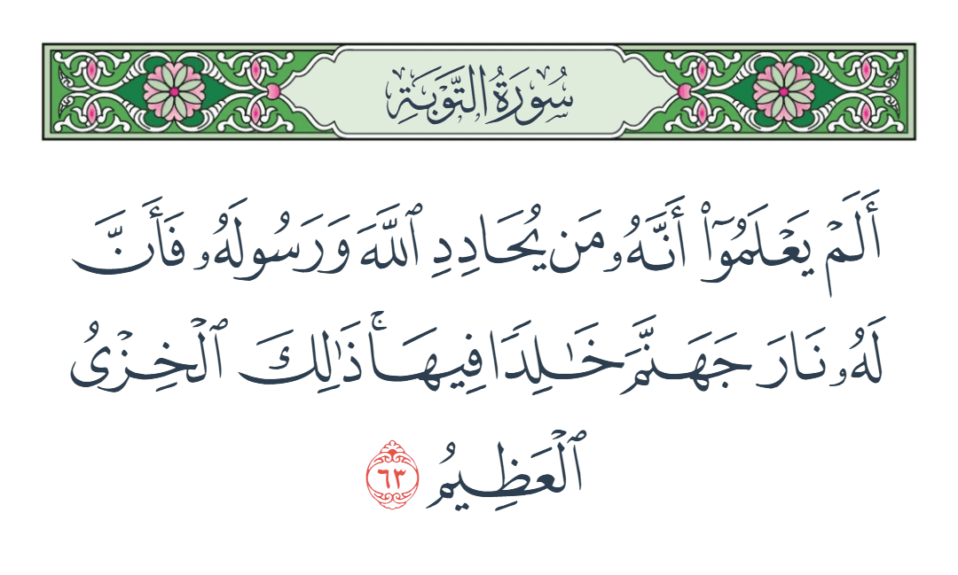  سورة التوبة الآية رقم 63