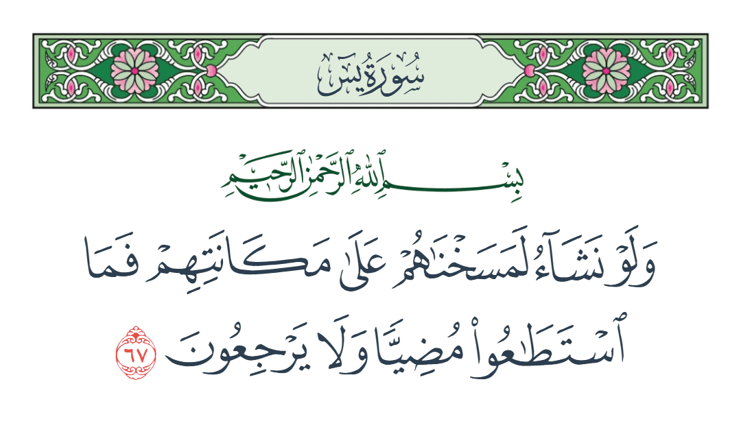  سورة يس الآية رقم 67