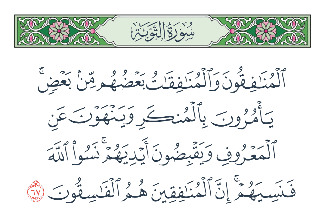  سورة التوبة الآية رقم 67