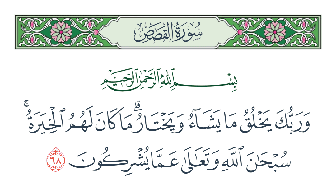 سورة القصص الآية رقم 68