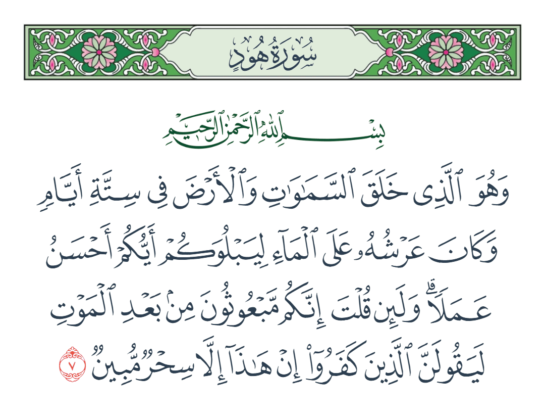  سورة هود الآية رقم 7