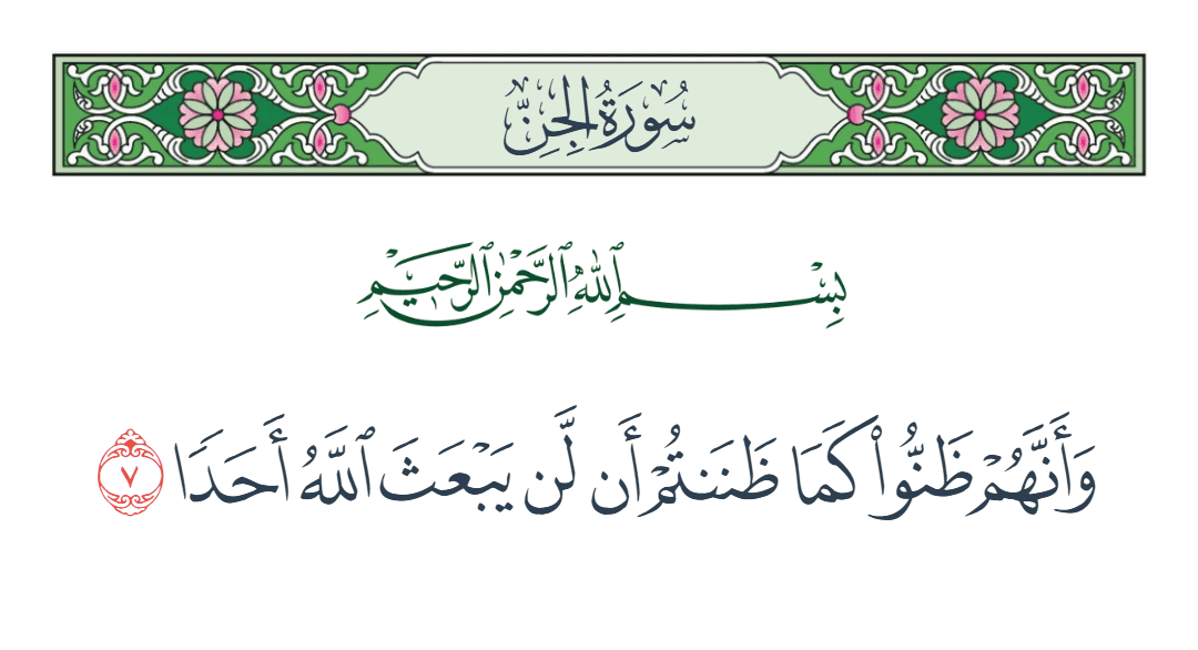  سورة الجن الآية رقم 7