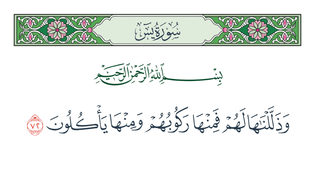  سورة يس الآية رقم 72