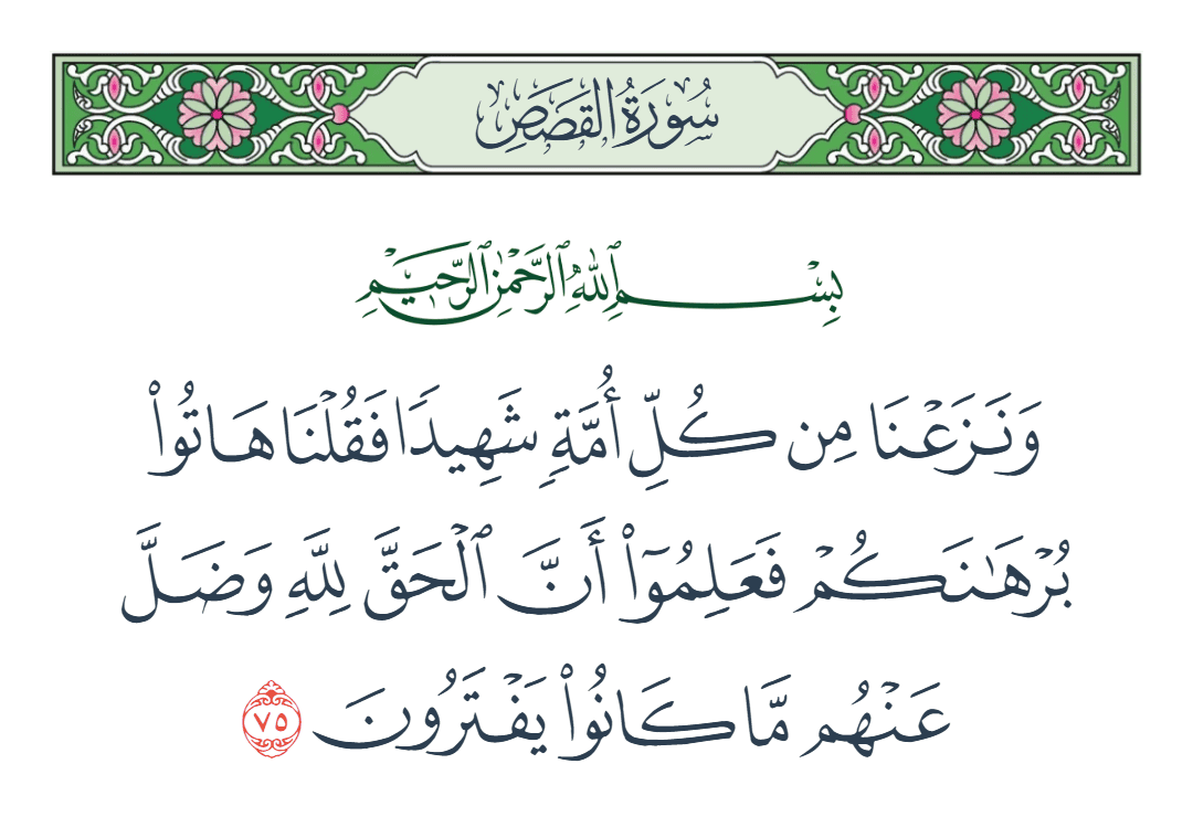  سورة القصص الآية رقم 75