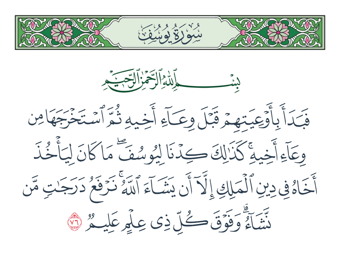  سورة يوسف الآية رقم 76