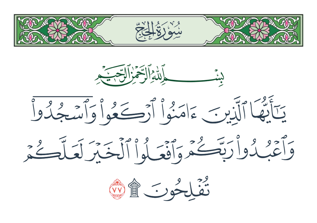  سورة الحج الآية رقم 77