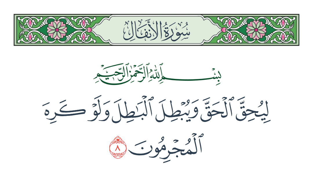  سورة الأنفال الآية رقم 8