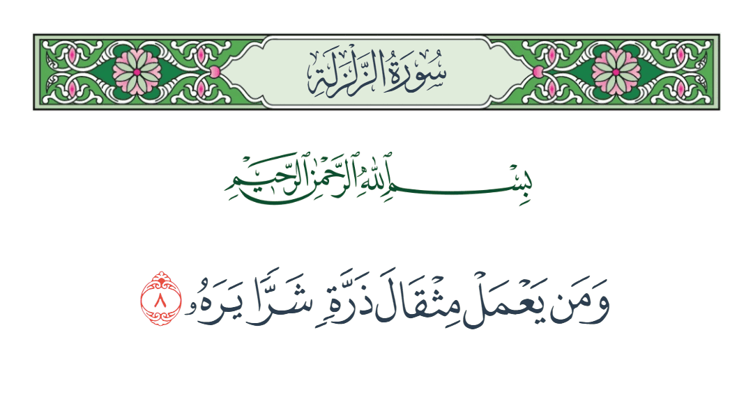  سورة الزلزلة الآية رقم 8