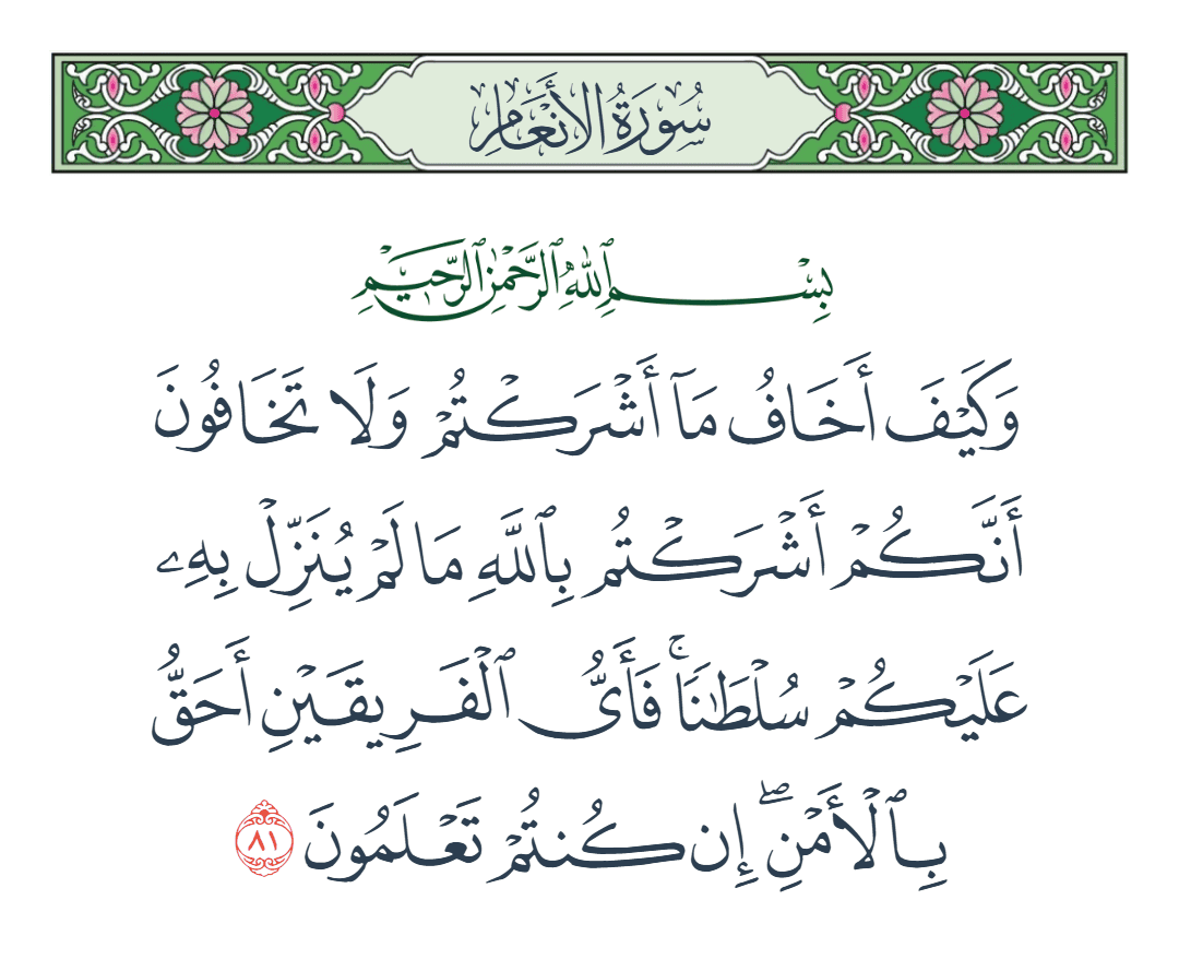  سورة الأنعام الآية رقم 81