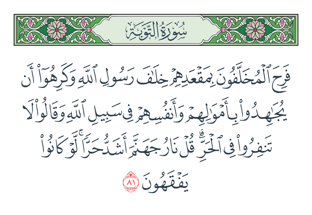  سورة التوبة الآية رقم 81