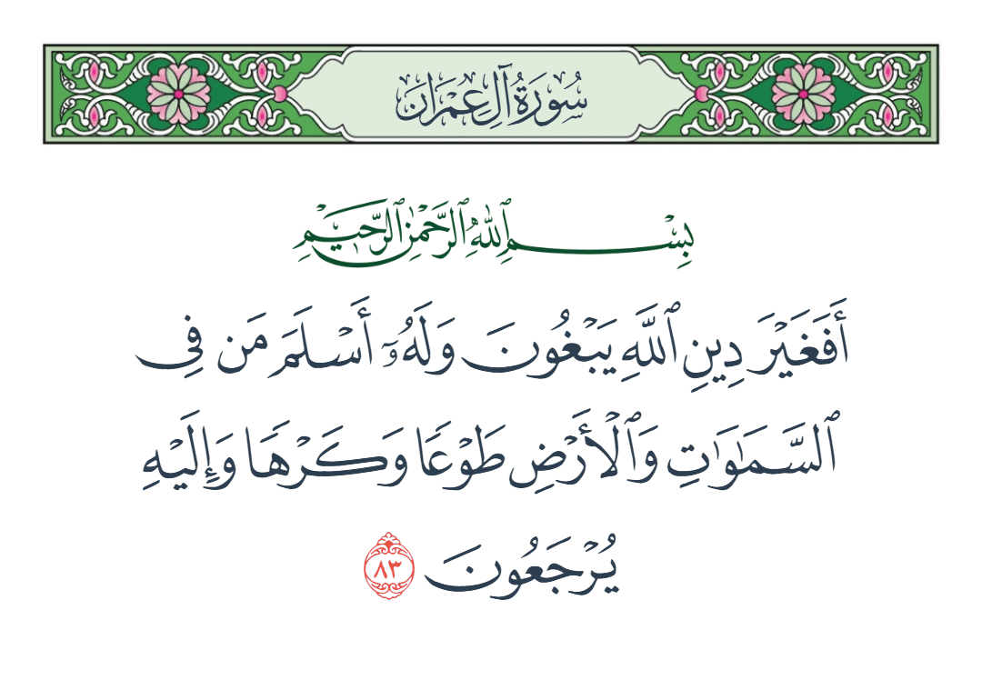  سورة آل عمران الآية رقم 83