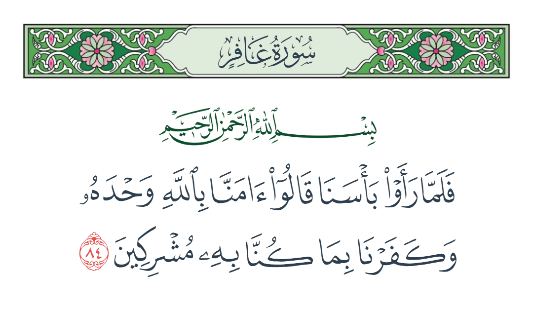  سورة غافر الآية رقم 84