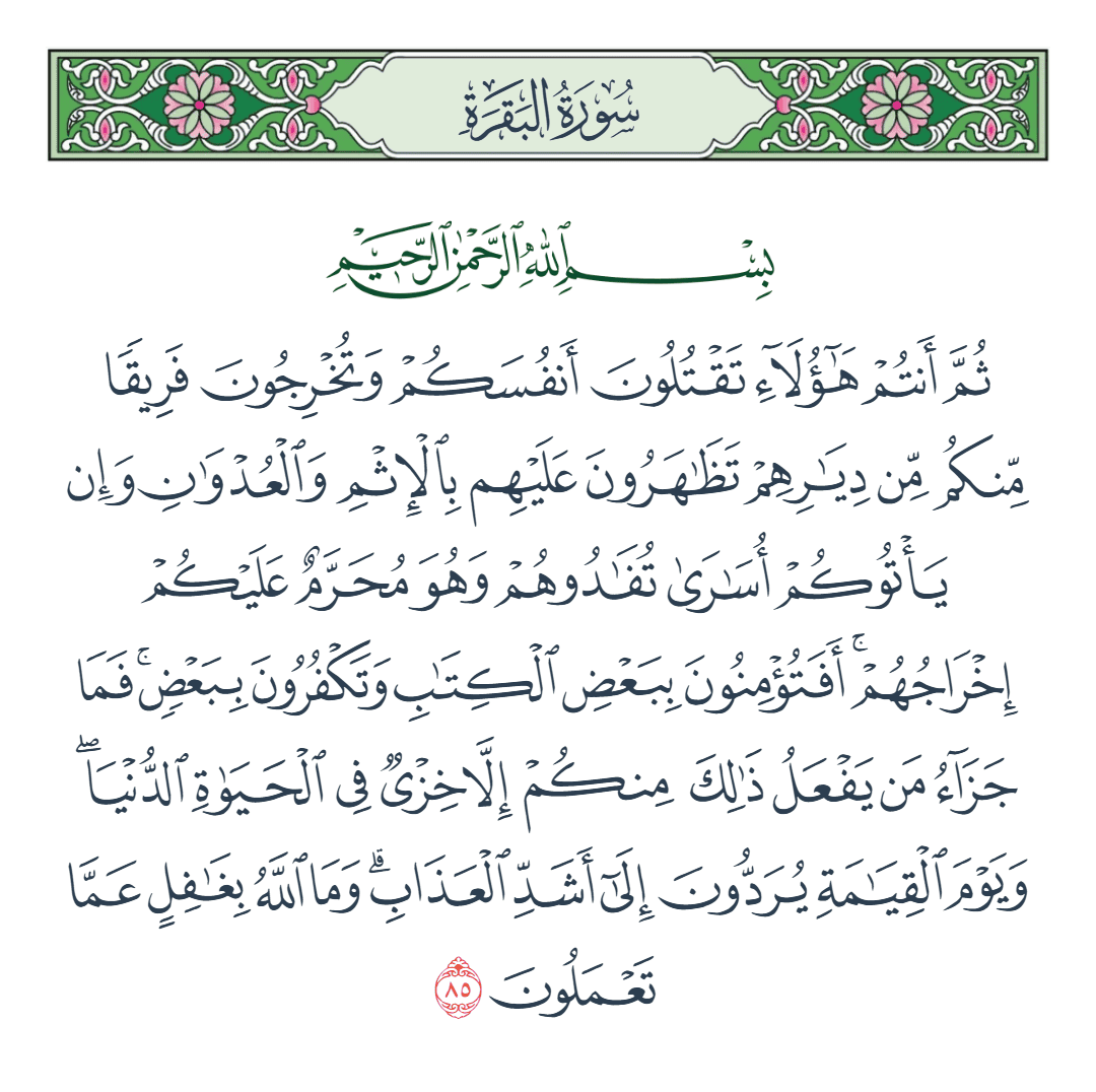  سورة البقرة الآية رقم 85