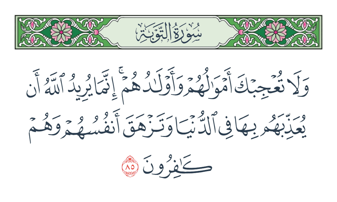  سورة التوبة الآية رقم 85