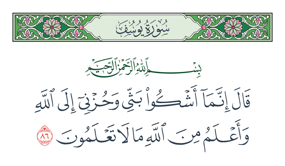  سورة يوسف الآية رقم 86