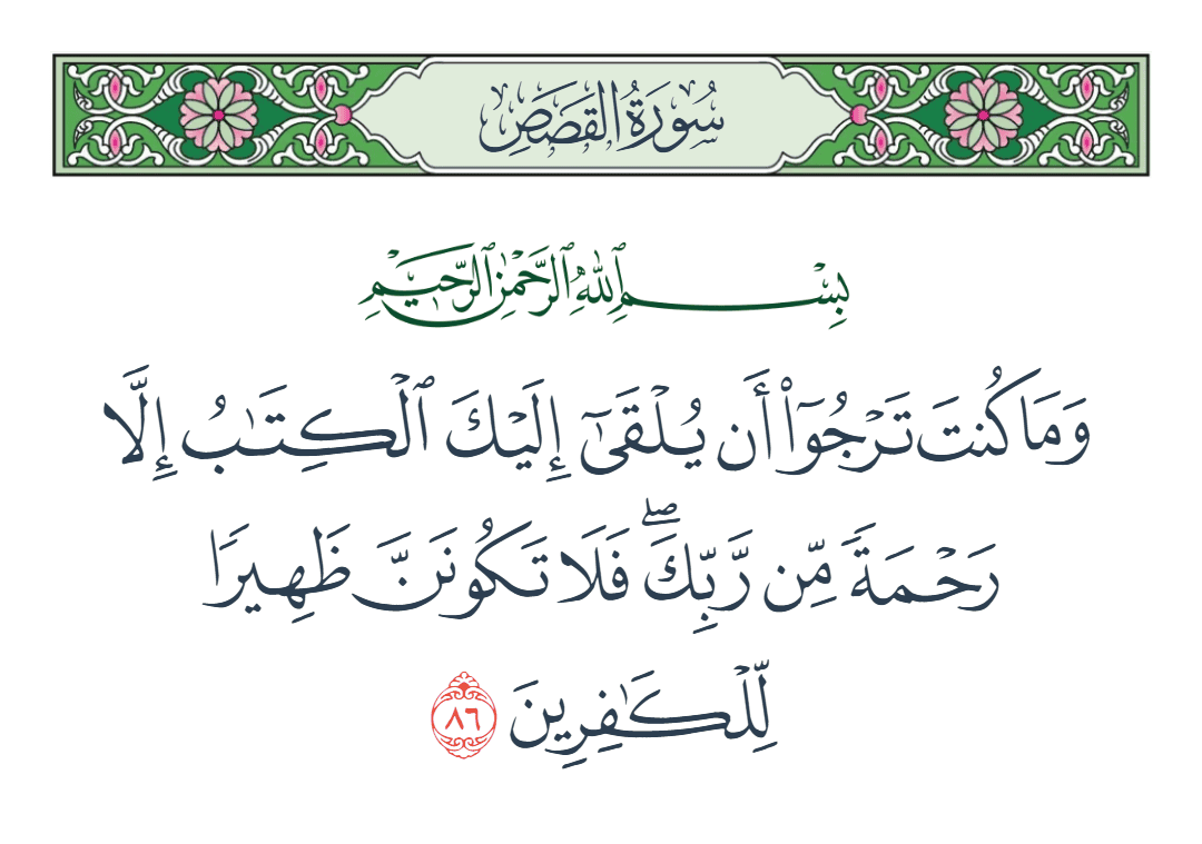  سورة القصص الآية رقم 86