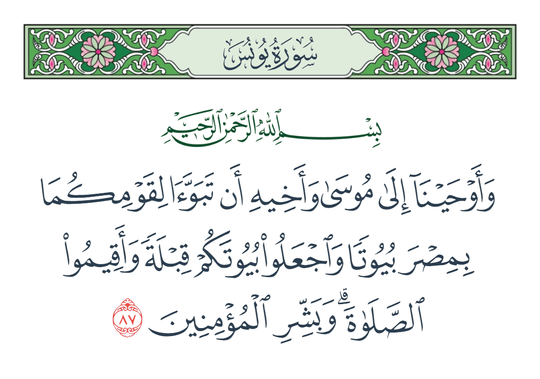  سورة يونس الآية رقم 87