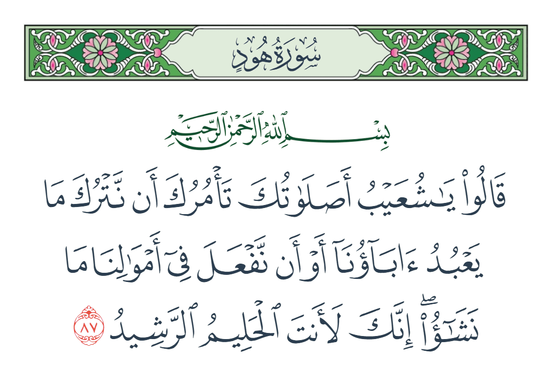  سورة هود الآية رقم 87